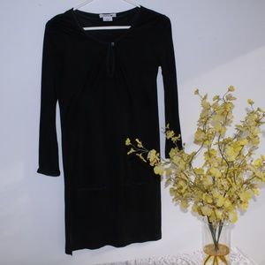 LACOSTE Black T-Shirt Dress 34/4/S